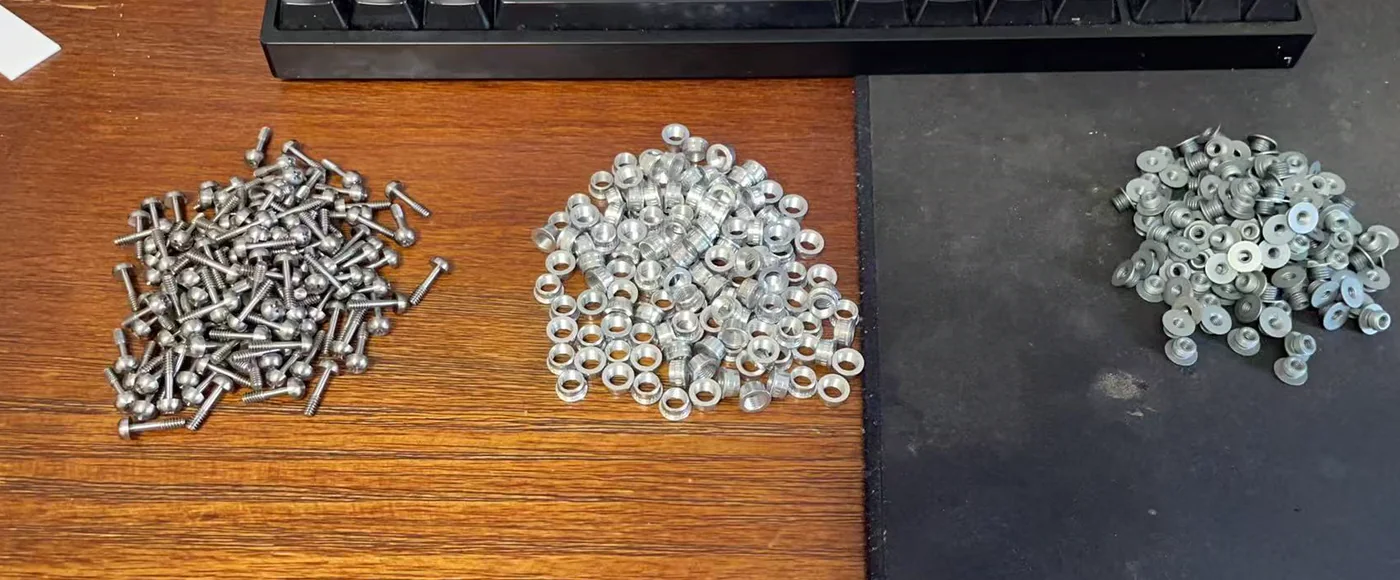Screws, bushings and associated captive fastener parts for an aviation-style panel